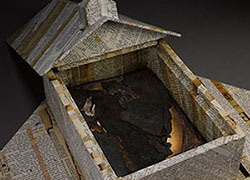 Burned church artist's book, interior, Amos Paul Kennedy Jr., Kennedy and Sons Collection, Emory University Manuscript, Archives and Rare Book Library.