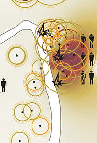 Details from Toxic Release Mapping, Petrochemical America, page 150–151. Illustration by Kate Orff. Courtesy of author. Details from Toxic Release Mapping, Petrochemical America, page 150–151. Illustration by Kate Orff. Courtesy of author.