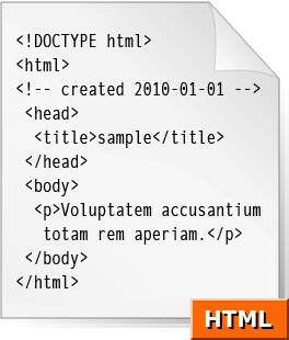 Very simple HTML, August 11, 2007. Graphic courtesy of Wikimedia Commons. Creative Commons license CC BY-SA 2.5. 