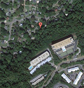 Location of Smith's house, Birmingham, Alabama. Copyright GoogleMaps, 2013.