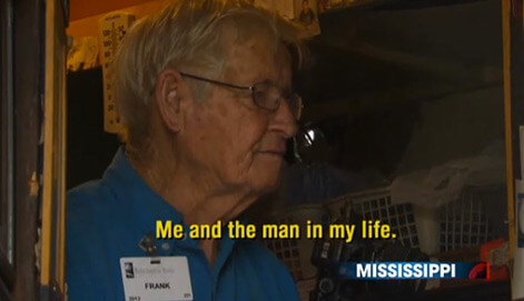 Screenshot from The Daily Show segment "Last Gay Standing," 2013. Screenshot from The Daily Show segment "Last Gay Standing," 2013.