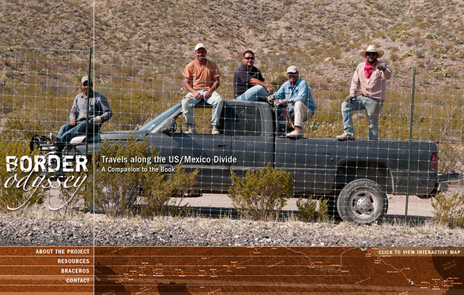 Screenshot of the Border Odyssey companion website.