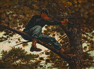 Sharpshooter, 1863. Oil on canvas by Winslow Homer. Courtesy of the Portland Museum of Art, 1992.41. Sharpshooter, 1863. Oil on canvas by Winslow Homer. Courtesy of the Portland Museum of Art, 1992.41.