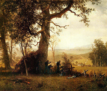 Guerilla Warfare. Picket Duty in Virginia, 1862. Oil on canvas by Albert Bierstadt. Courtesy of WikiPaintings.org. Guerilla Warfare. Picket Duty in Virginia, 1862. Oil on canvas by Albert Bierstadt. Courtesy of WikiPaintings.org.