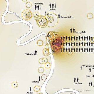 Diagram showing toxin waste distribution in Baton Rouge