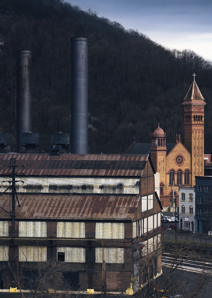 Factory warehouses and other buildings.