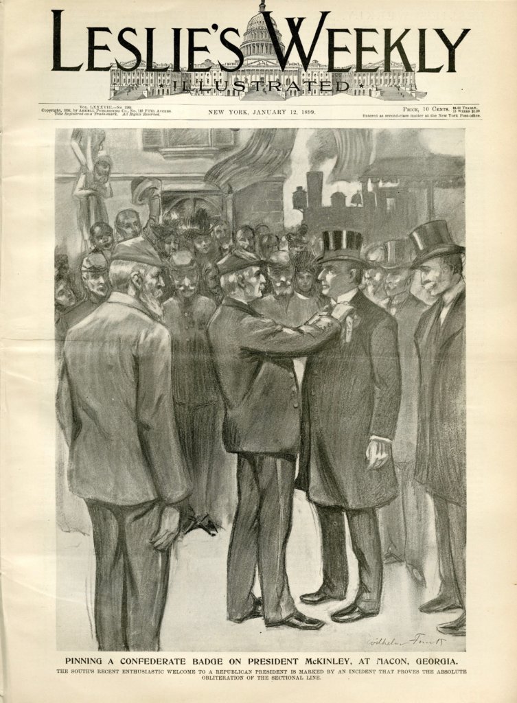 Pinning a Confederate Badge on President McKinley