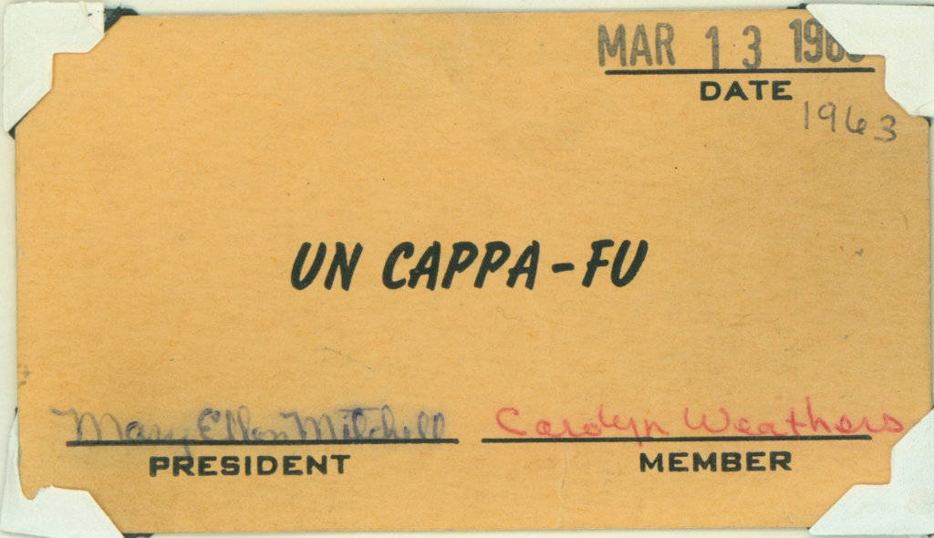 Mary Ellen's beer-drinking club card for the Top Hat's 