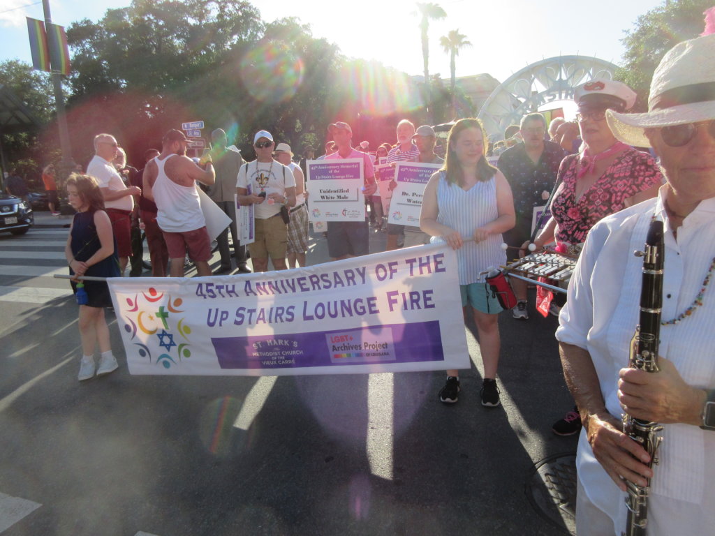 Memorial procession on 45th anniversary of Up Stairs Lounge firebombing, New Orleans, Louisiana, June 24, 2018