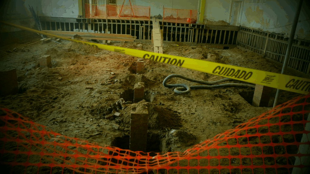 Debris removal from the Marshall High Studios on Blannahassett Island in downtown Marshall, North Carolina, after Hurricane Helene.